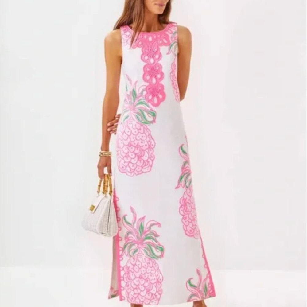 Lilly Pulitzer Marleigh Maxi Shift Party Like A Pineapple - Picture 5 of 17